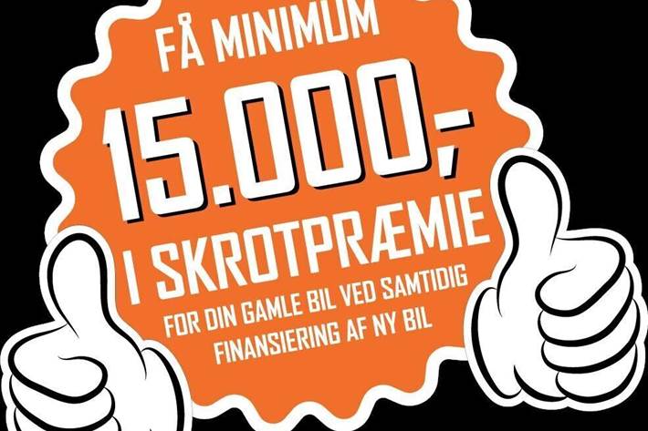 Orange Peugeot 208 fra 2018