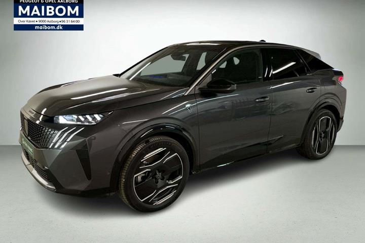 Grå Peugeot e-3008 fra 2024 set udefra