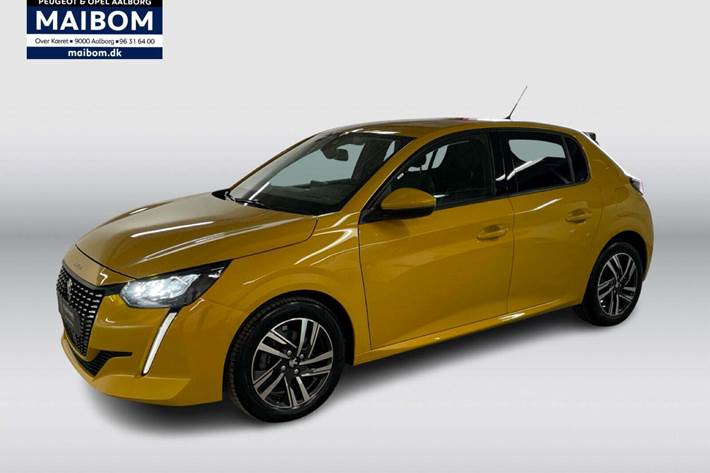Gul Peugeot 208 fra 2022