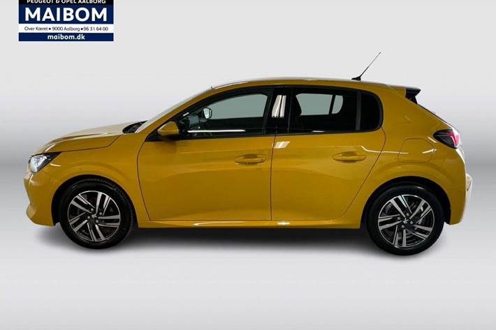 Gul Peugeot 208 fra 2022