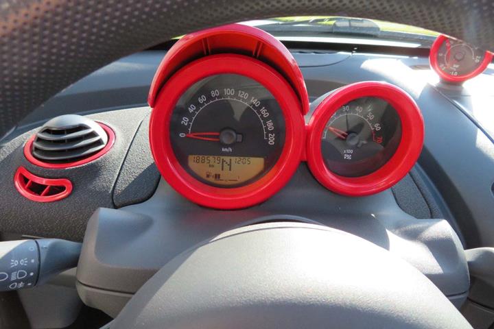 Sort Smart Roadster fra 2006 set indefra