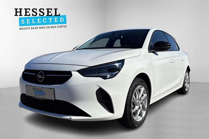 Hvid Opel Corsa-e fra 2023 set udefra