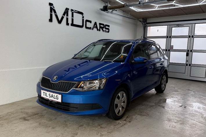 Blå Skoda Fabia fra 2018