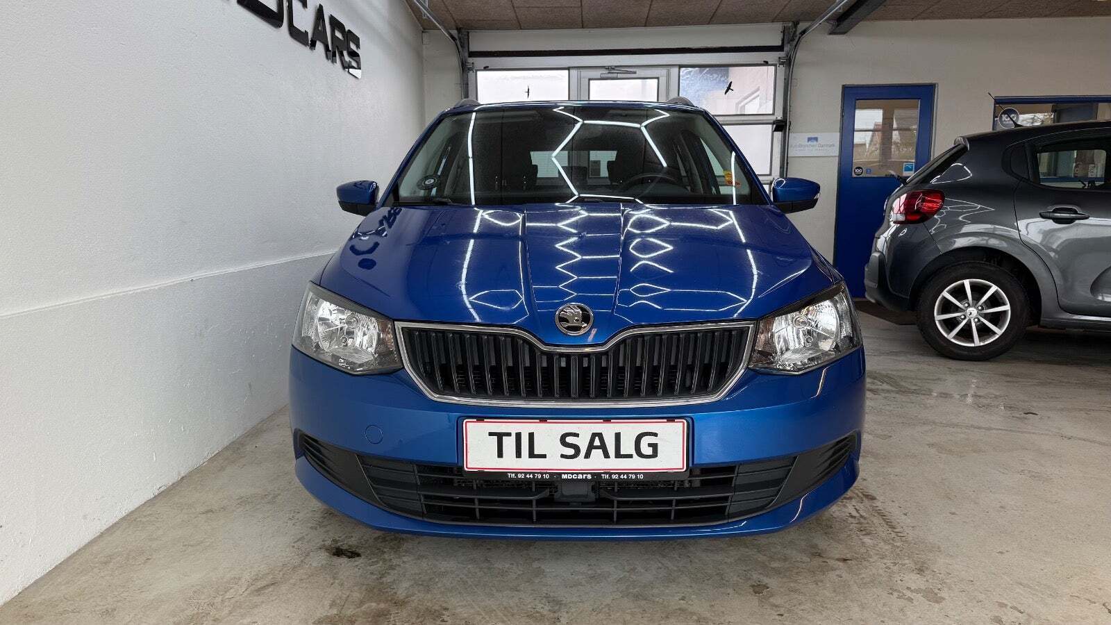 Blå Skoda Fabia fra 2018