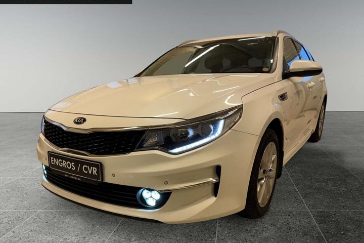 Hvid Kia Optima fra 2017 set udefra