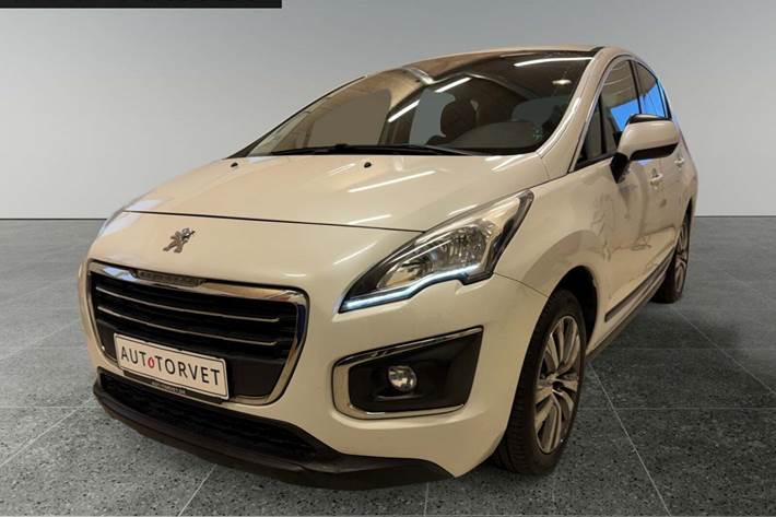 Hvid Peugeot 3008 fra 2014 set udefra