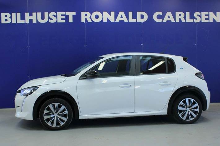 Hvid Peugeot e-208 fra 2023