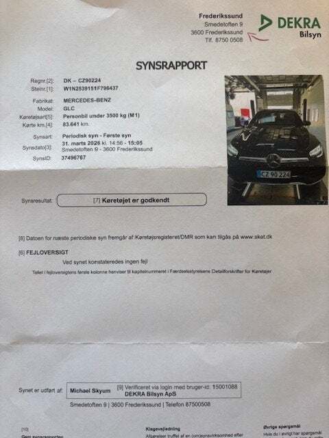 Blå Mercedes GLC220 d fra 2020