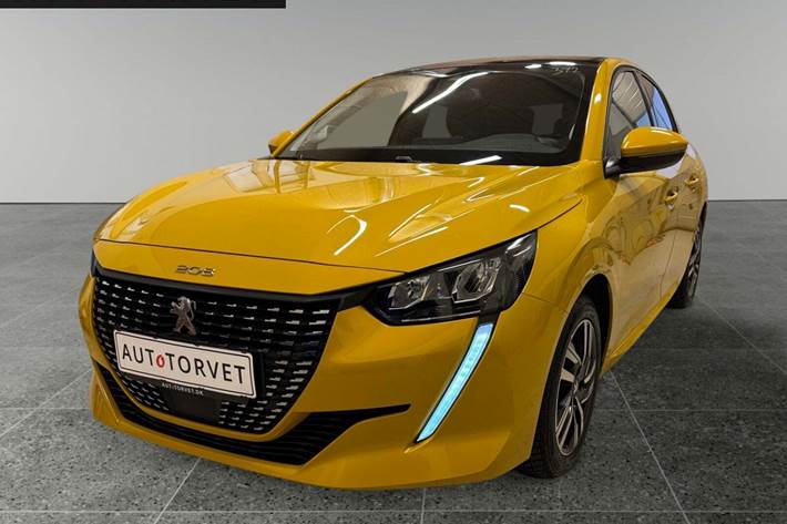 Gul Peugeot 208 fra 2020