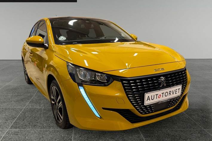 Gul Peugeot 208 fra 2020