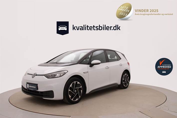 Hvid VW ID.3 fra 2022 set udefra