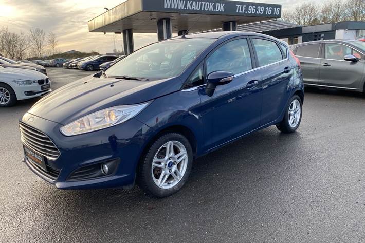 Blå Ford Fiesta fra 2013 set udefra
