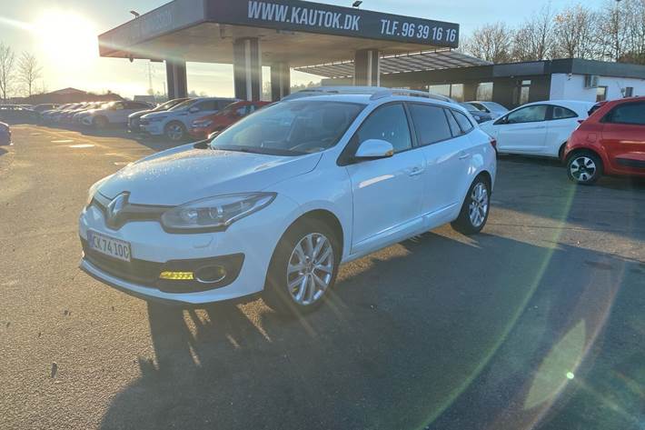 Hvid Renault Mégane fra 2014 set udefra