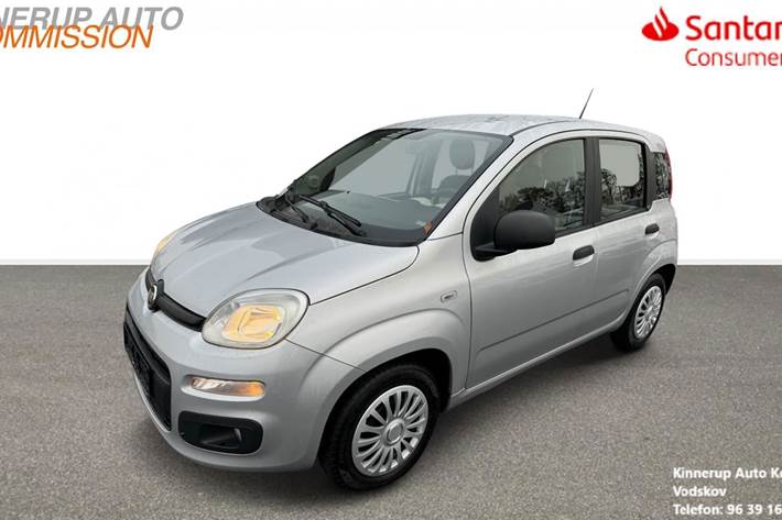 Sølv Fiat Panda fra 2014 set udefra