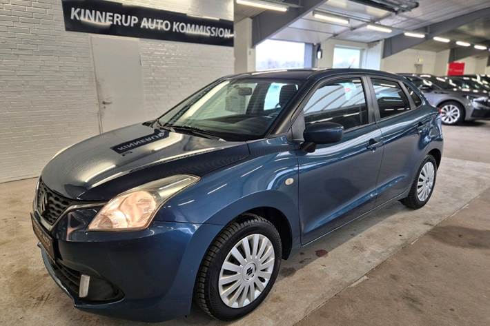 Blå Suzuki Baleno fra 2018 set udefra