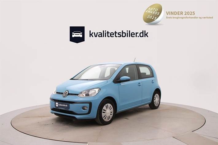 Blå VW up fra 2020 set udefra