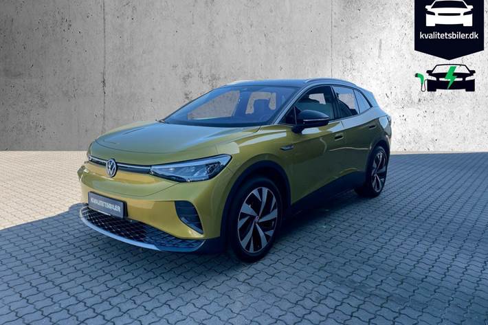Gul VW ID.4 fra 2021 set udefra