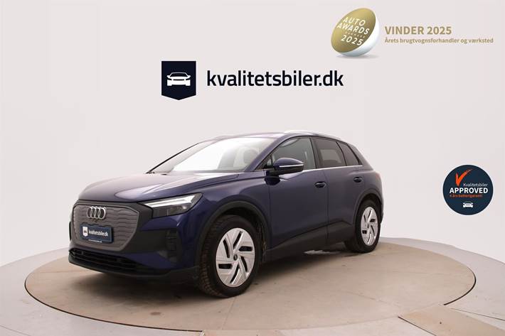 Blå Audi Q4 fra 2021 set udefra