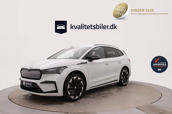 Hvid Skoda Enyaq fra 2023