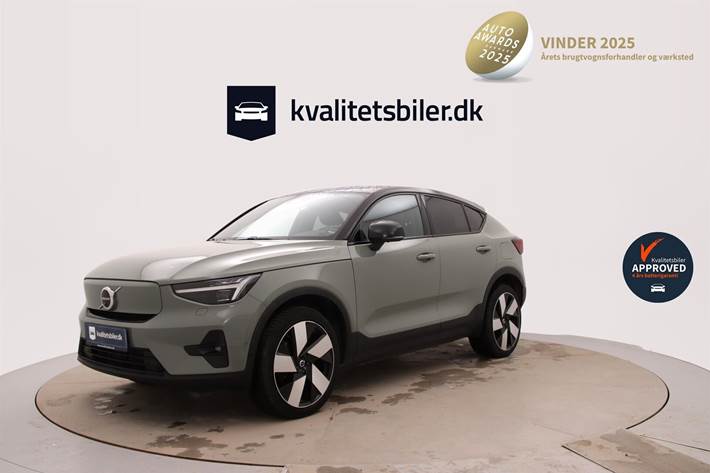 Grøn Volvo C40 fra 2021 set udefra