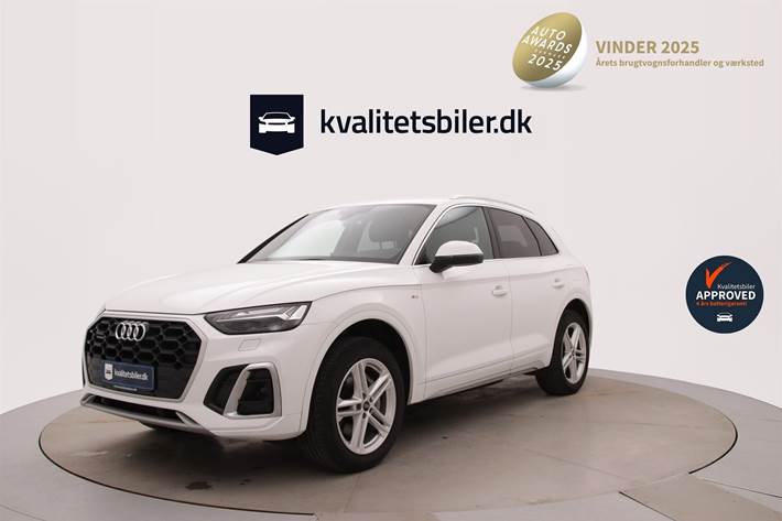 Hvid Audi Q5 fra 2021 set udefra