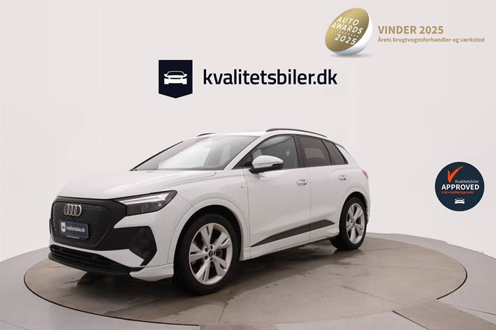 Hvid Audi Q4 fra 2022 set udefra