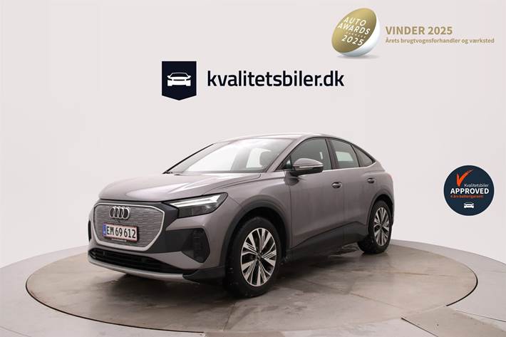 Grå Audi Q4 fra 2022 set udefra