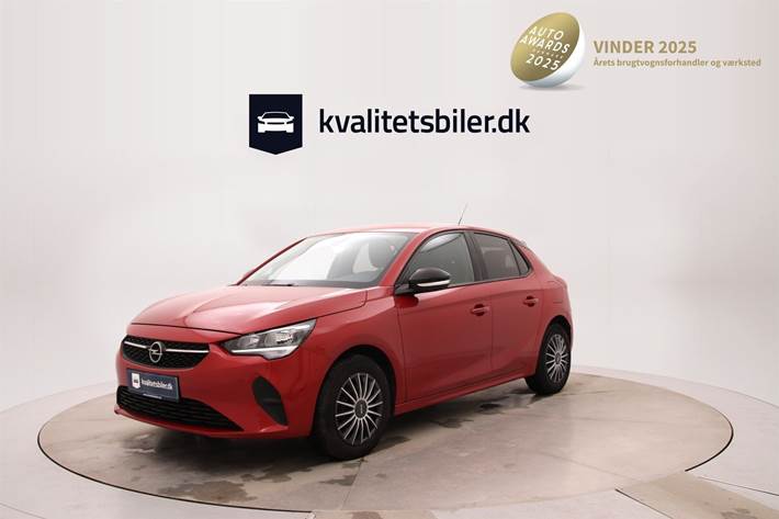 Rød Opel Corsa fra 2020 set udefra