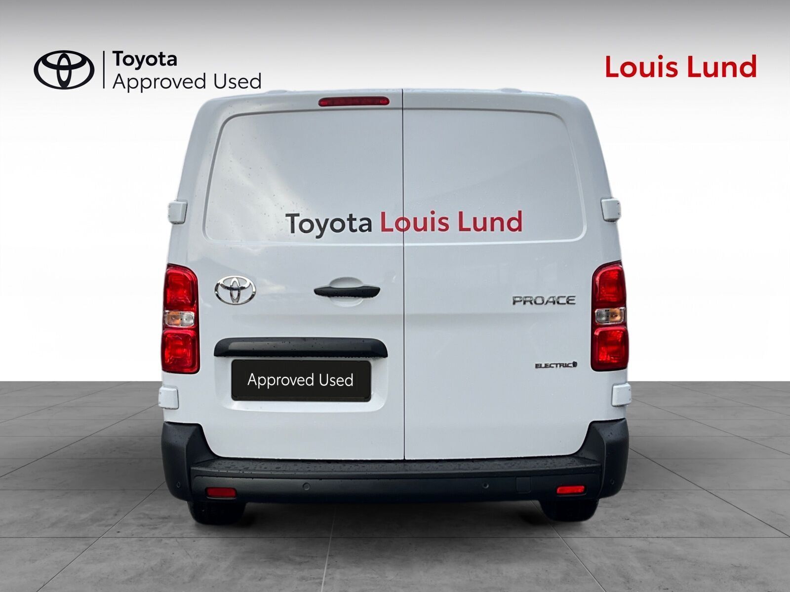Hvid Toyota Proace Electric fra 2025 set udefra