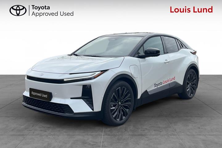 Hvid Toyota C-HR+ fra 2026 set udefra