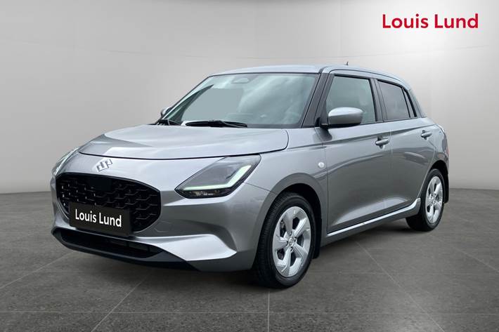 Sølv Suzuki Swift fra 2024 set udefra