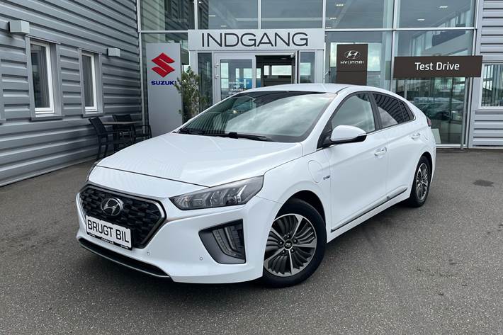 Hvid Hyundai Ioniq fra 2019 set udefra
