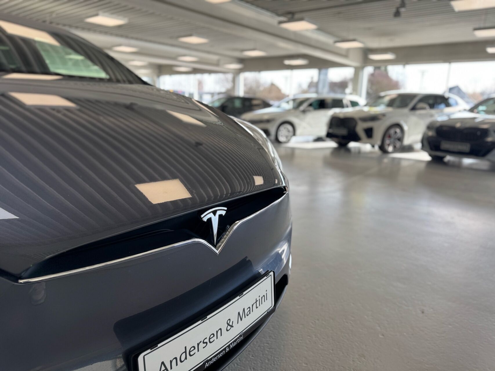 Grå Tesla Model X fra 2020