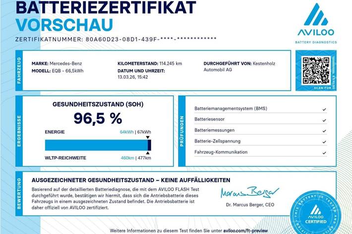 Grå Mercedes EQB250 fra 2023