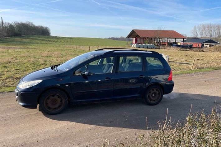 Blå Peugeot 307 fra 2008