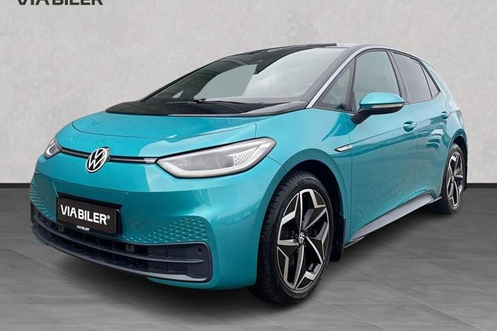 Turquoise VW ID.3 fra 2020 set udefra