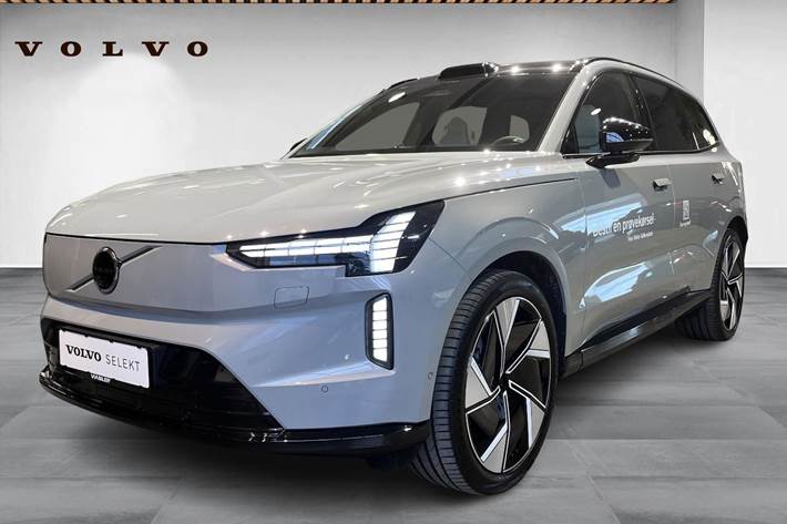 Grå Volvo EX90 fra 2025 set udefra