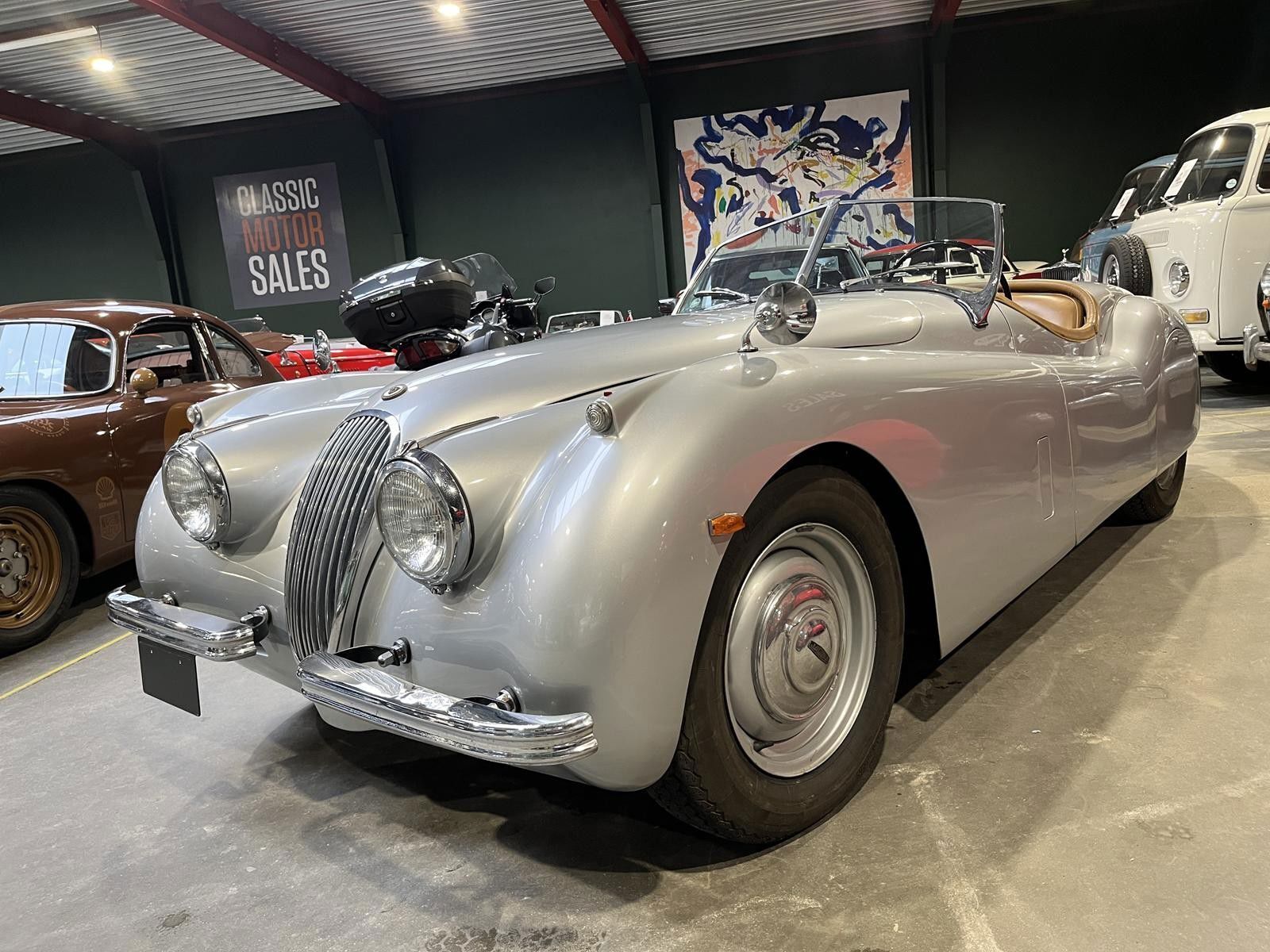 Sølv Jaguar XK fra 1953