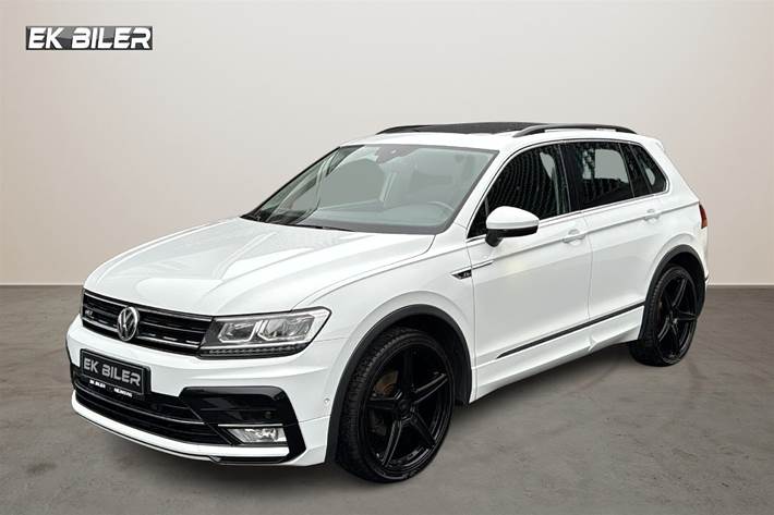 Hvid VW Tiguan fra 2017 set udefra