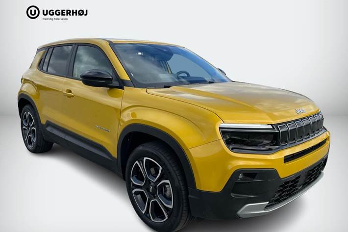 Gul Jeep Avenger fra 2024 set udefra