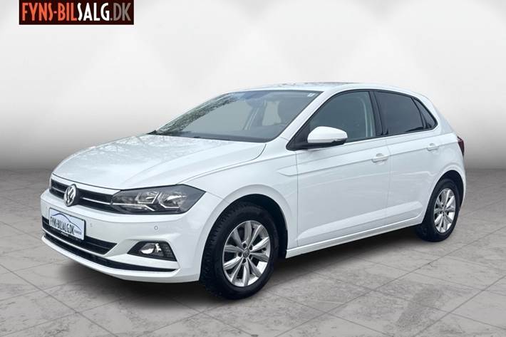 Hvid VW Polo fra 2020 set udefra