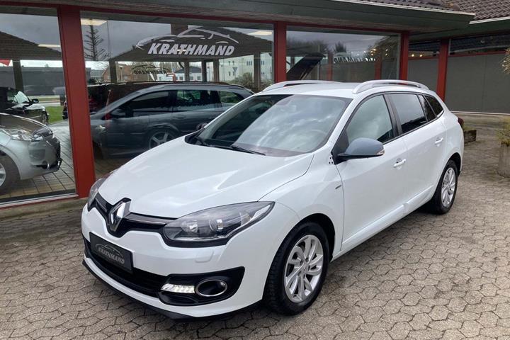 Hvid Renault Megane III fra 2014 set udefra