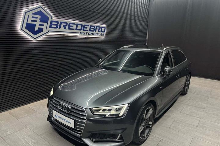 Grå Audi A4 fra 2016 set udefra