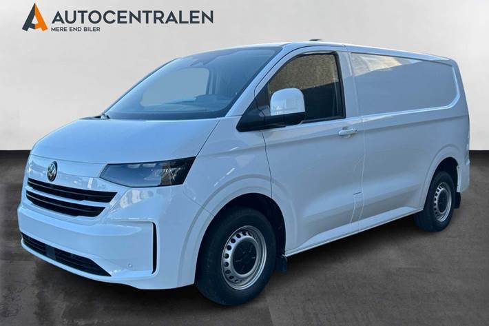 Hvid VW e-Transporter fra 2025 set udefra