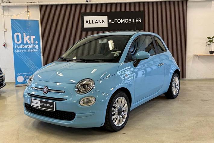 Blå Fiat 500 fra 2016