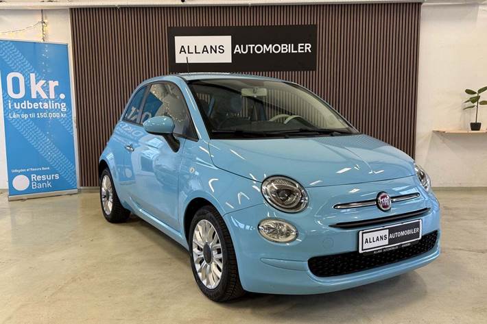Blå Fiat 500 fra 2016