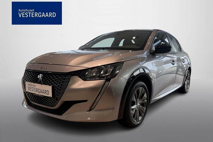 Sølv Peugeot e-208 fra 2022 set udefra