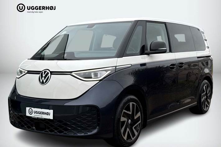 Blå VW ID.Buzz fra 2023 set udefra