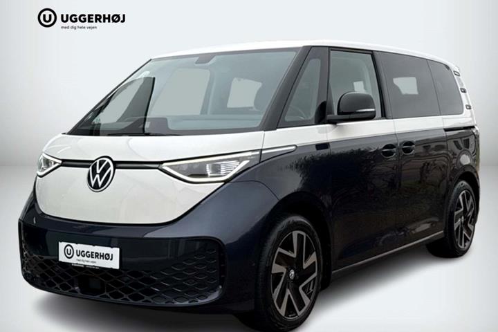 Blå VW ID.Buzz fra 2023 set udefra
