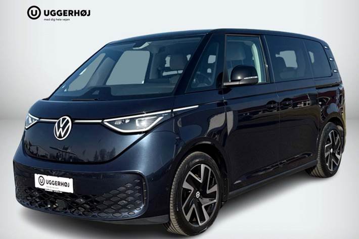 Blå VW ID.Buzz fra 2024 set udefra